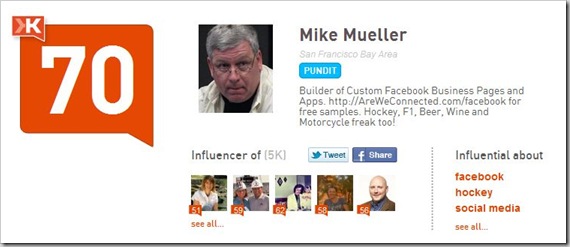 Mike on klout