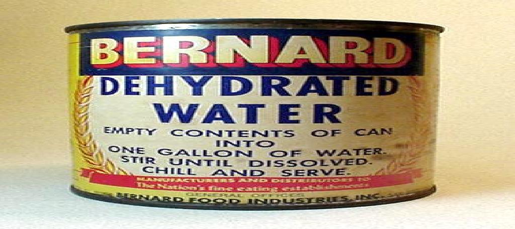 Label for Dehydrated Water