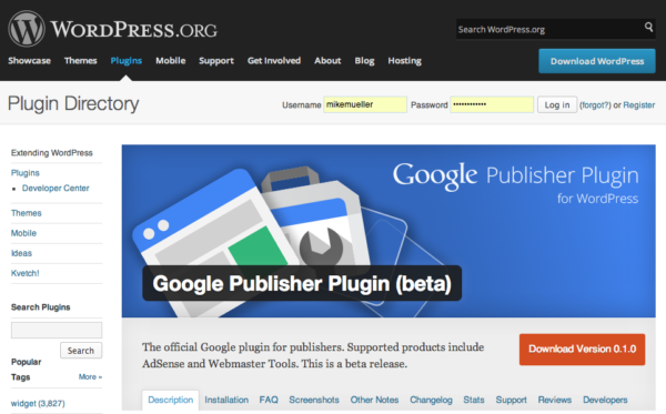The Google Publisher Plugin
