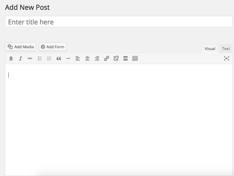 Creating a post or page in WordPress