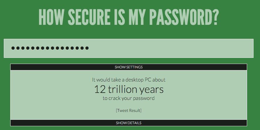 How secure is my Password?