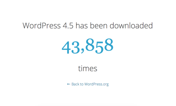WordPress 4.5 download counter