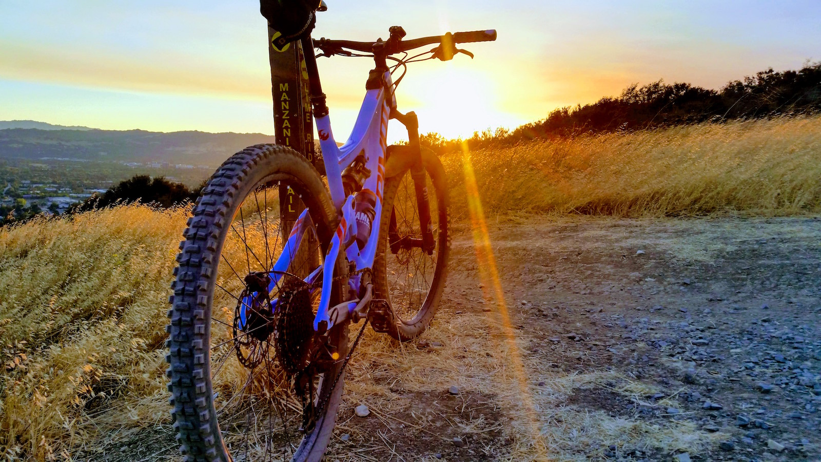 sunset mountain bike